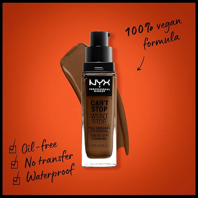 NYX PROFESSIONAL MAKEUP Can't Stop Won't Stop Foundation, - Walnut