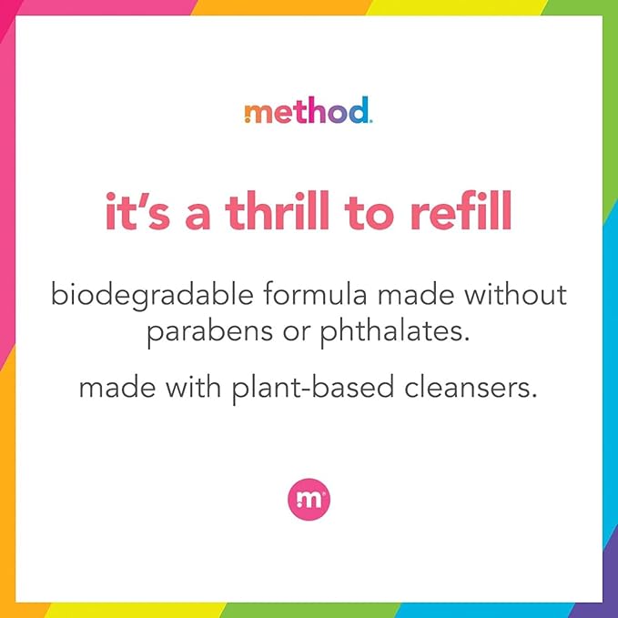 Method Gel Hand Soap Refill, Waterfall, Recyclable Bottle, Biodegradable Formula, 34 oz (Pack of 4) (Packaging May Vary)