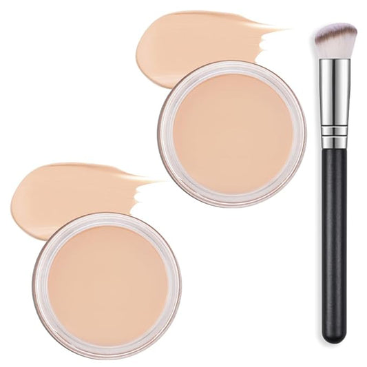 Kaely 2Pcs Pot Concealer Full Coverage Set,under Eye Correcting Concealer,02+02