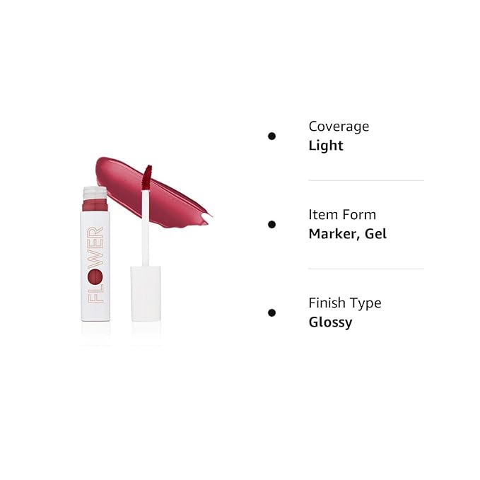 FLOWER BEAUTY Bitten Lip Stain | Vivid Long Lasting Water-based Lips Tint | High Color Moisture Marker | Make Up | (Tempt) (Pack of 3)