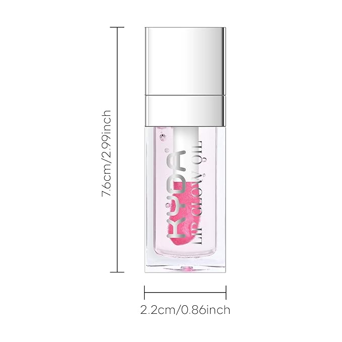 Magic Color Changing Lip Oil, Ph Temperture Change Hydrating Plumping Moisturizing Lip Oil Gloss, Smooth Lip Lines Plump Lip,Transparent Plumping Clear Glossy Balm Care 0.2Fl oz #Clear To Pink
