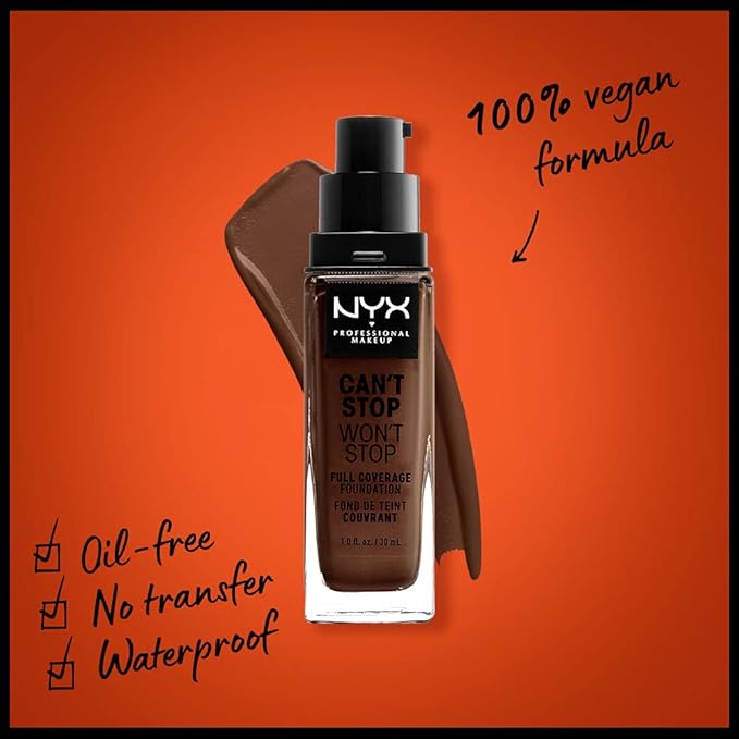 NYX PROFESSIONAL MAKEUP Can't Stop Won't Stop Foundation, Warm Walnut