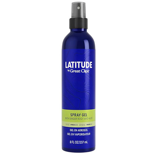 GREAT CLIPS LATITUDE Spray Gel | Hair Gel for Men | Medium Hold + Medium Shine | 8oz