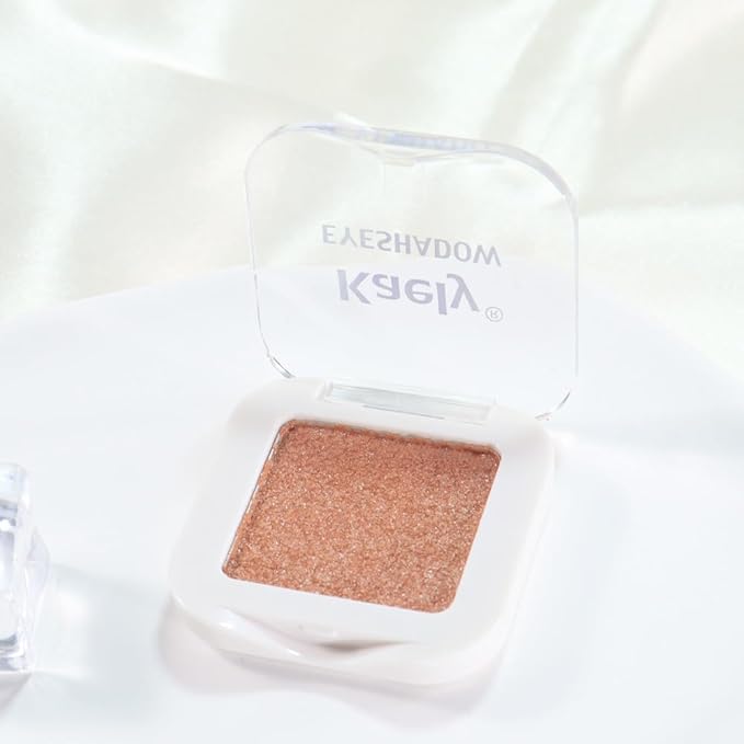 Kaely Pressed Single Eyeshadow Makeup, Champagne Gold Sparkle Highly Pigmented Monochrome Eye Shadow Palette, Waterproof Neutral Powde Mini Eyeshadow, sombras para ojos, Lightweight Blendable, 01