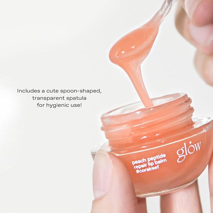 glow peach peptide repair lip balm oz