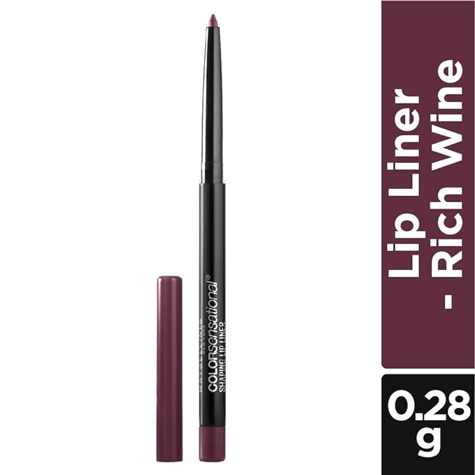 Maybelline Color Sensational Shaping Lip Liner with Self-Sharpening Tip, Rich Wine, Wine Red, 1 Count