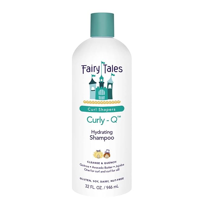 Fairy Tales Curly Q Kids Shampoo - Hydrating for Curly and Multicultural Hair, All Curl Types - Paraben, Sulfate, Gluten, and Nut Free - 32 oz