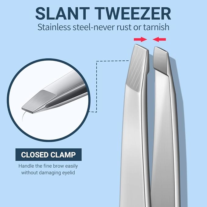 TsMADDTs Blackhead Remover Tools, Ingrown Hair Tweezers, Pimple Popper Tool Kit, Blackhead Extractor, Eyebrows Tweezers for Women Facial Hair Razors