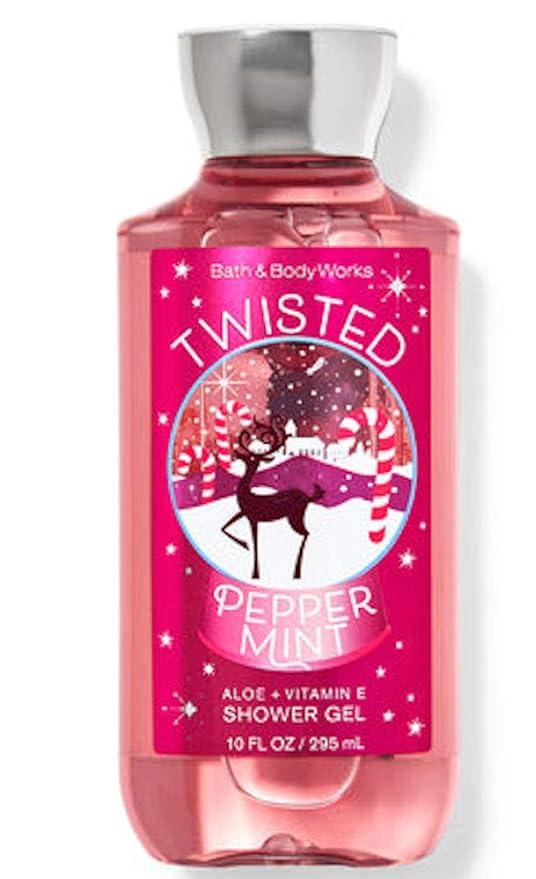 Bath and Body Works Body Care - Full Size Shower Gel Aloe + Vitamin E - 10 fl oz - Twisted Peppermint