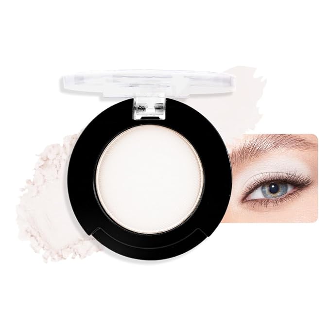 Monochrome Matte Eyeshadow Makeup Palette, Highly Pigmented Ivory White Eyeshadow Palette, Matte Pressed Powder Eye shadow Makeup, Single Vegan Eye Shadow, Daily Evening Women Girls Eyeshadow Gift 1#