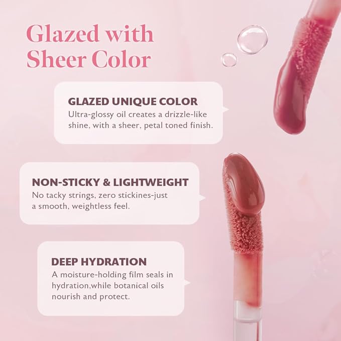 MILKTOUCH Dew Stain Sheer Lip Gloss (05 Peach Drop, 0.14 Fl Oz (Pack of 1))
