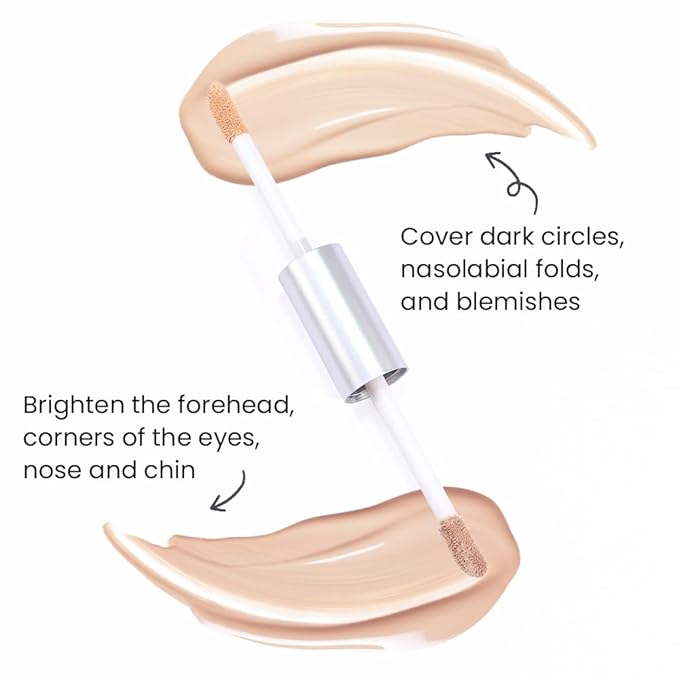 Kaely Dual-Ended Concealer Stick,Acne Dark Spot Corrector Makeup Brightener Waterproof,ight+Neutral 01 L