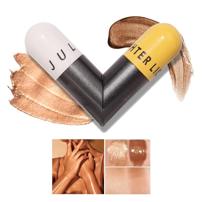 AKARY Liquid Highlighter Makeup for Face Body, Contour Warm Brown)