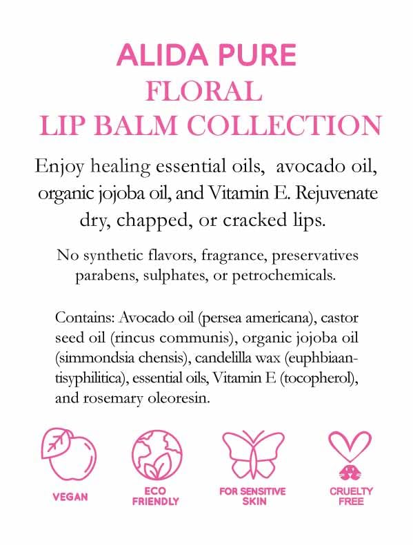 Floral Lip Balm Collection, Vegan Lip Lips,