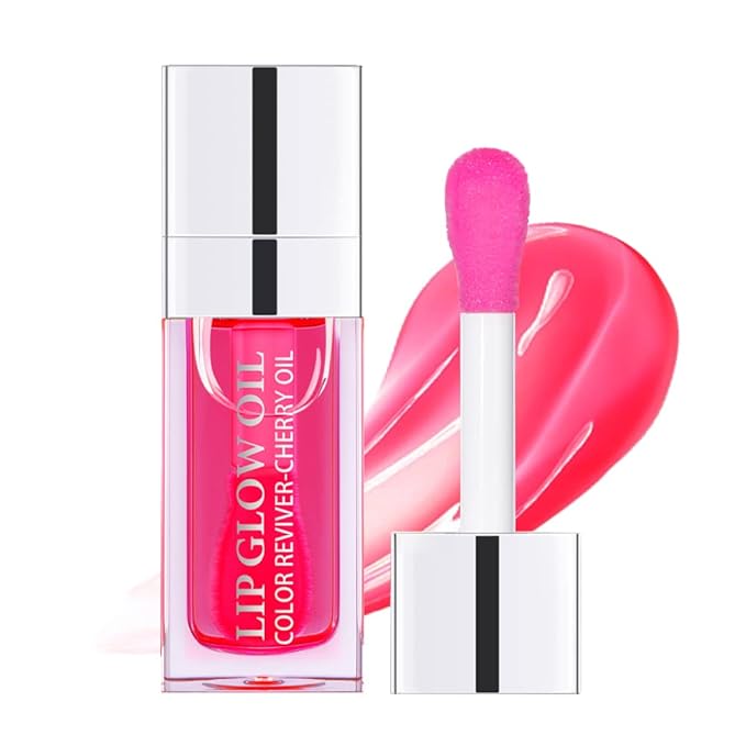 Hydrating Lip Glow Oil, Moisturizing Lip Glow Oil, Nourishing Glossy Transparent Lip Oil, Plumping Lip Oil, Lip Balm, Non-sticky Tinted Toot Lip Balm for Lip Care