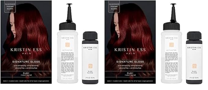 Kristin Ess The One Signature Hair Gloss - Ruby: Medium True Red (Pack of 2)