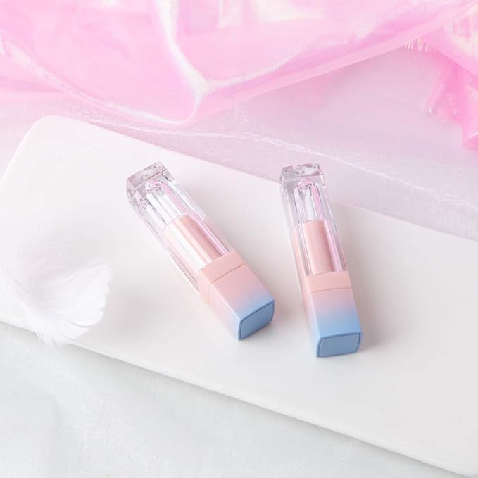 Starshine 10 Pack Gradient Pink Blue 8ml Empty Lip Gloss Tube Lip Balm Container DIY Refillable Travel Size Cosmetic Makeup Sample Bottle With Wand And Stopper
