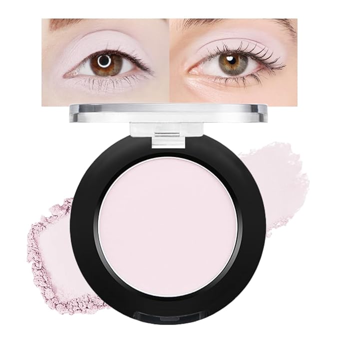 Monochrome Matte Eyeshadow Makeup Palette, Highly Pigmented Light Nude Eyeshadow Palette, Matte Pressed Powder Eye shadow Makeup, Single Vegan Eye Shadow, Daily Evening Women Girls Eyeshadow Gift 1#