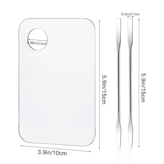 2PCS Acrylic Cosmetic Palette with 2PCS Spatula Tool,Makeup