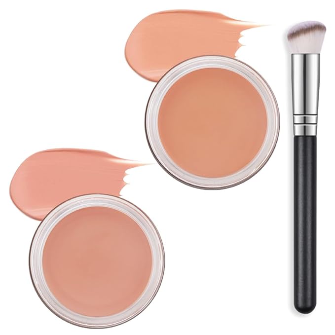 Kaely 2Pcs Pot Concealer Full Coverage Set,under Eye Correcting Concealer,05+06