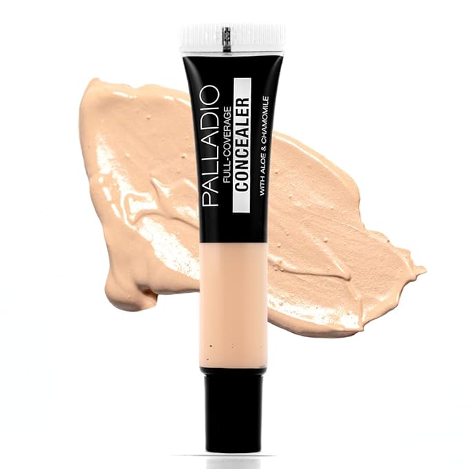 Palladio Full Coverage Concealer, Under Eyes Disguise, Creamy Brush, Custard