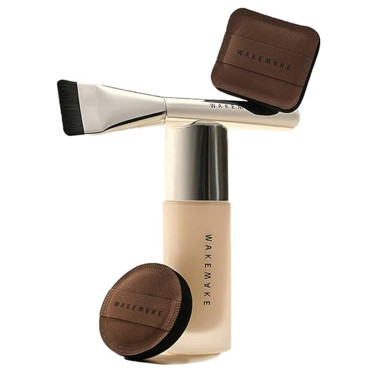 Water Velvet Cover Foundation , Wakemake Foundation Brush, (19 PORCELAINE) 30ml