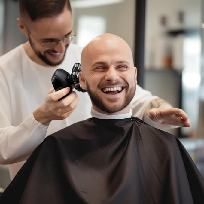 Detachable Head Shavers, SHPAVVER 5 in 1 Electric Razor IPX7 Waterproof for Bald Men, Wet Dry LED Display Rechargeable 7D Rotary Shaver Grooming Kit with Type C Charge A，Gray Black