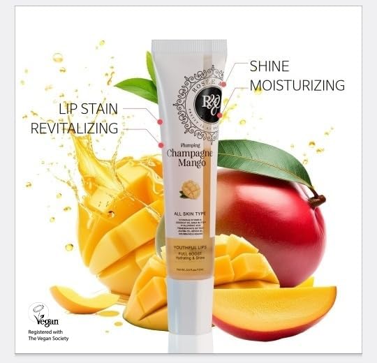 ROSÉE & CO Rosee Lip Gloss Vegan & Cruelty Free Treatment, Professional Make up, Long Lasting Glossy with Shea Butter, Moisturize, Protect & Smooth, High Shine, Non-Sticky (q.Champagne Mango, 0.5)