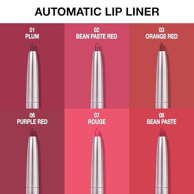evpct Silky Lip Liner Pencil Retractable, Red Brown Smooth Lip Liner Creamy Velvet Lipliner Long-Lasting for Korean Makeup Contouring Matte Lip High Pigmented Rich Colors Crayon Lipstick Pen 03