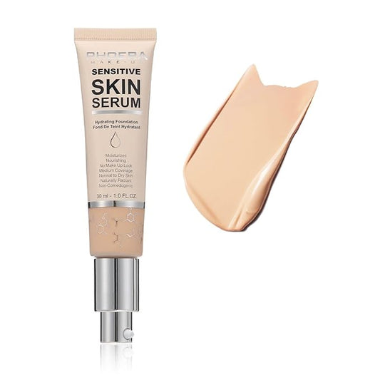 PHOERA Hydrating Essence Foundation,Waterproof and Light Long Lasting (N02 Nude)