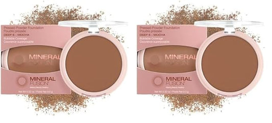 Mineral Fusion Pressed Powder Foundation, Deep 6, 0.32 Ounce (Pack of 2)