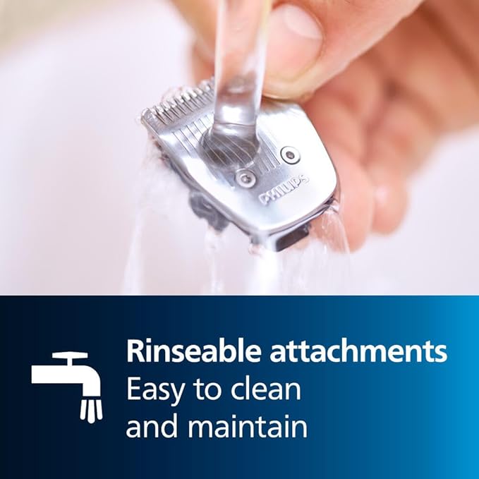 Philips Norelco Multigroom 3000 Series, All-in-One Trimmer, Beard Trimmer and Hair Clipper, 15-Piece Men's Grooming Kit for Head, Beard, Face, Nose, Ears, No Blade Oil Needed, Soft Pouch, MG3770/40