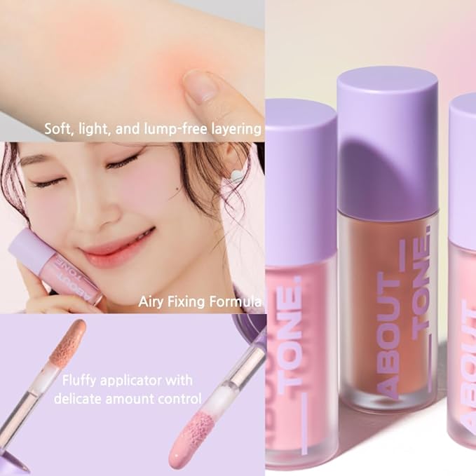 Fluffy Air Blusher 5 Colors - Lightweight Melting DEAR PEACH)