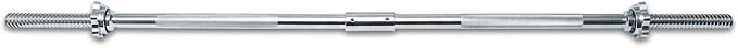 FUXION Fitness Buildable Weightlifting Chrome Bar 47 inch