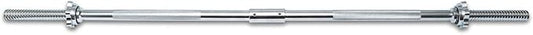 FUXION Fitness Buildable Weightlifting Chrome Bar 47 inch