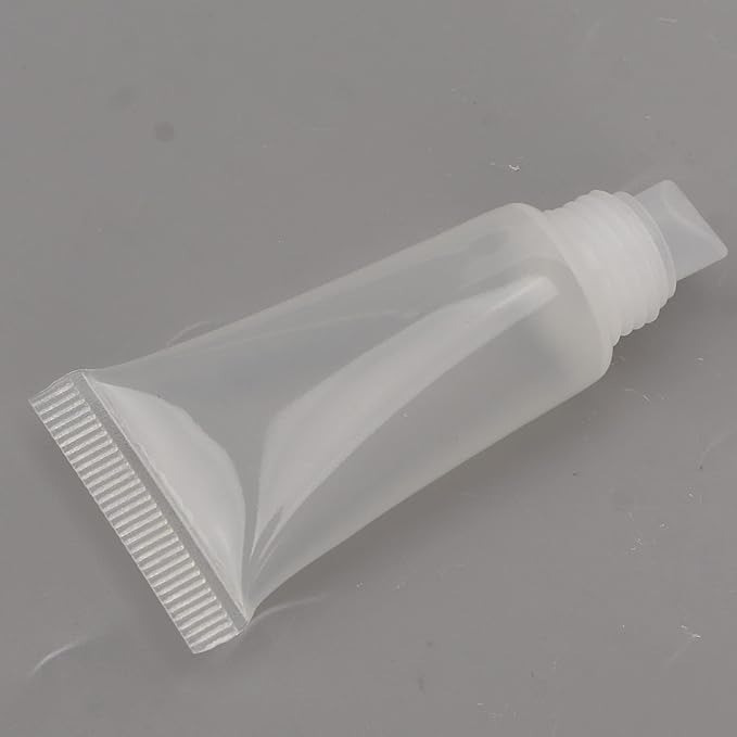 ZJchao 25pcs 5ml Lip Gloss Tube, Refillable Mini Empty Cosmetic Balm Tubes Container for Comestic Makeup Travel Toiletries Shampoo Body Lotion