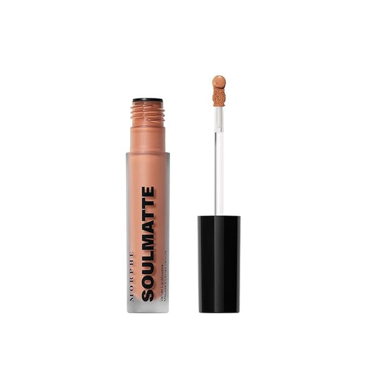 Morphe Soulmatte Velvet Lip Mousse Matte Lipstick - Air-Whipped, Soft Matte Lip Makeup with Vitamin E to Hydrate, Soften and Smooth Lips - My Boo (0.128 Oz)