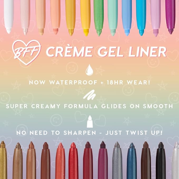 ColourPop Crème Gel Waterproof Eyeliner - 18HR Wear, Ultra-Pigmented Eyeliner Pencil with Matte & Metallic Finishes - Smudge-Proof, Vegan & Cruelty-Free - Overboard (0.01 oz)