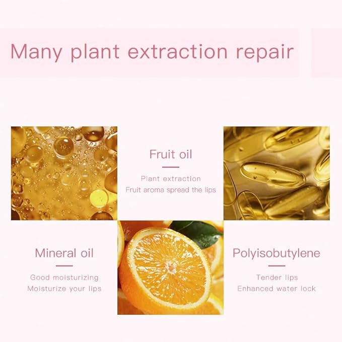 Plumping Lip Oil Set, Hydrating Lip Gloss Tinted Lip Balm Lip Care, Fruit Extract Lip Gloss Tinted for Dry Lip Moisturizing and Hydrating, Long Lasting Nourishing Non-sticky Cup (avocado)