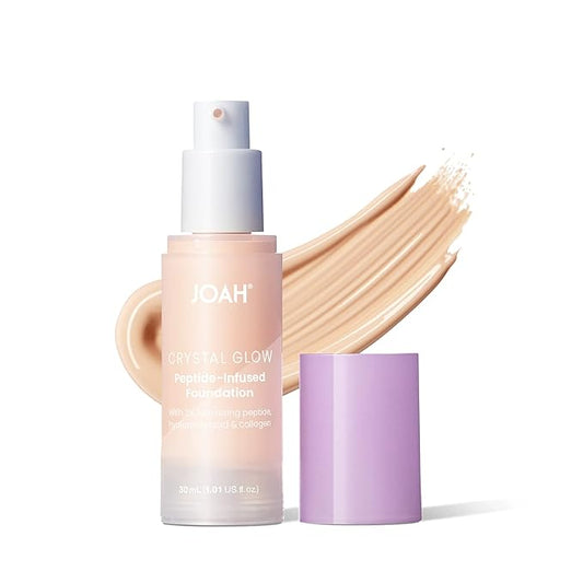 JOAH Crystal Glow Peptide-Infused Foundation, 2-in-1 Multitasking Korean 1.01 Oz