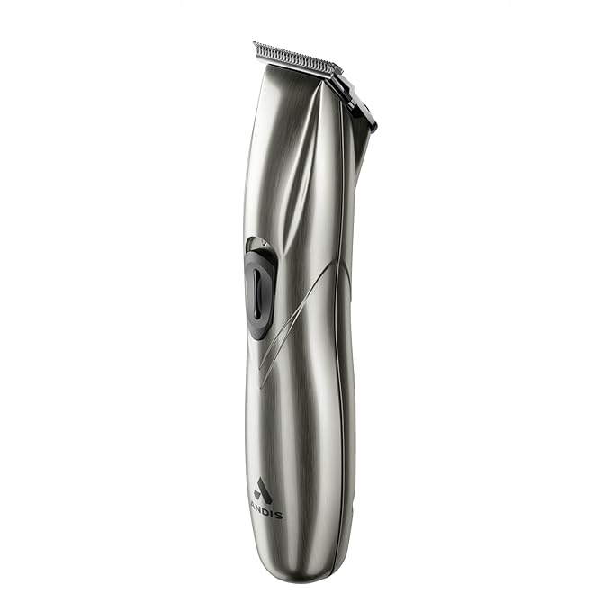 Andis 32810 Slimline Pro Cord/Cordless Beard Trimmer, Lithium Ion T-Blade Trimmer, Close Cutting T-Blade Zero Gapped, Chrome
