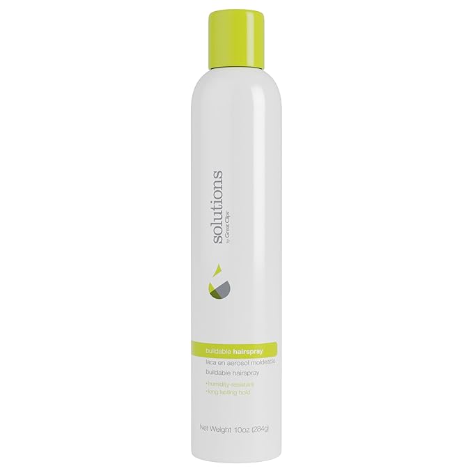 GREAT CLIPS Solutions Buildable Hairspray, 10oz | Protects Against Humidity | Provides Long-Lasting Hold & Shine | For All Hair Types