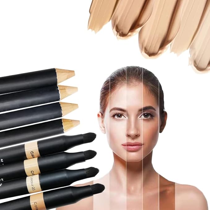 AKARY Concealer Pencil, 2 in 1 Dual-Sided Full (#4 Wheat-colored)