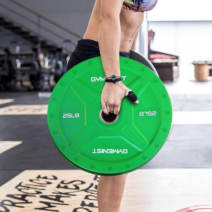 GYMENIST Bumper Plates is Made for 2 Inch 10 LB 55 LB