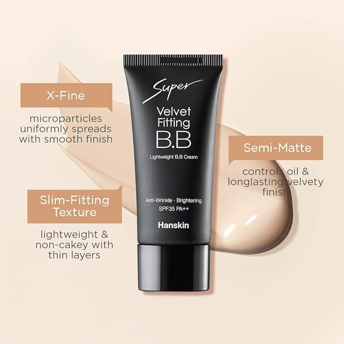 Hanskin Super Velvet Fitting BB Cream, Full Coverage (30 g)] 06 oz