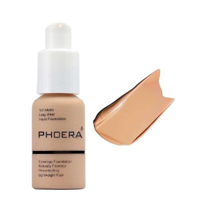 PHOERA Foundation,Flawless Soft Matte Liquid Foundation 24HR Oil Buff Beige)