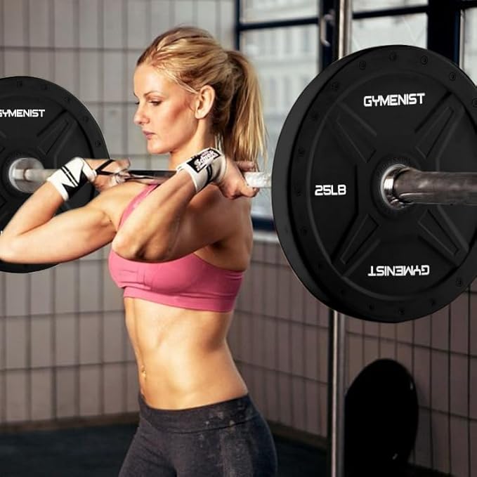GYMENIST Bumper Plates is Made for 2 Inch 10 LB 55 LB