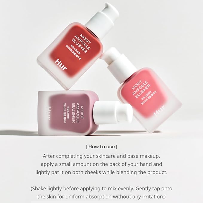 Moist Ampoule Blusher, Buildable Water-based Formula, Infused with 20ml