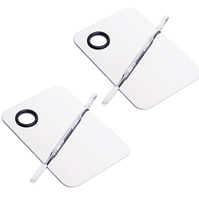 2 Pcs Stainless Steel Cosmetic Makeup Palette, Professional