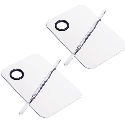2 Pcs Stainless Steel Cosmetic Makeup Palette, Professional